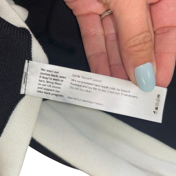 Eileen Fisher Black White Color Block Tunic Mini Dress Shirt Womens S Minimalist - Picture 5 of 9